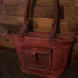 NOONDAY COLLECTION RUSTIC  LEATHER HANDBAG